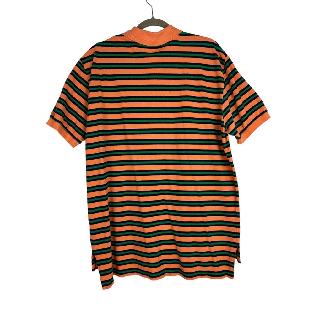 Polo Ralph Lauren Shirt Men's XL Orange Striped Casual Athleisure Vintage - Picture 2 of 10